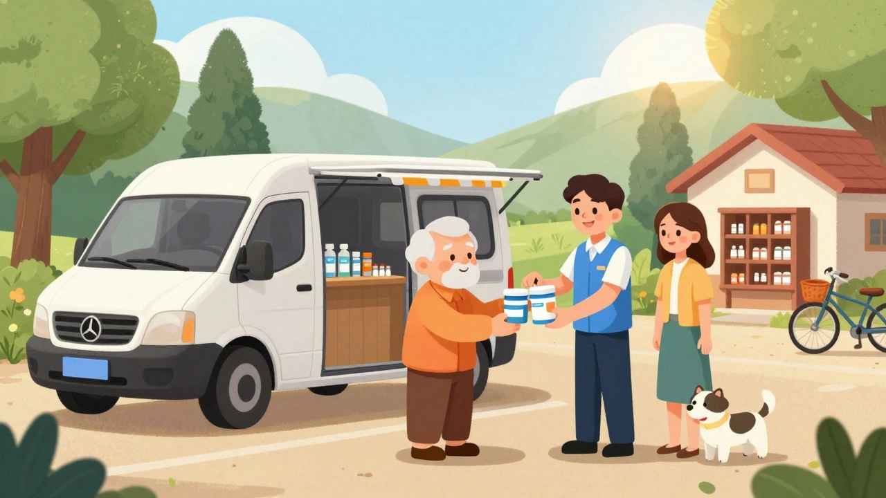 A mobile take-back van serves a rural community with medications.